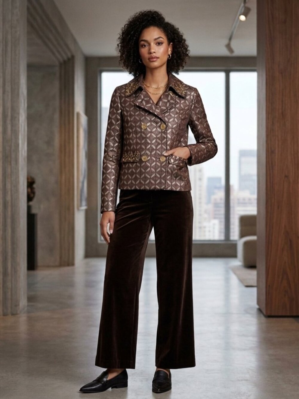 Michael Kors Brown Gold Jacket